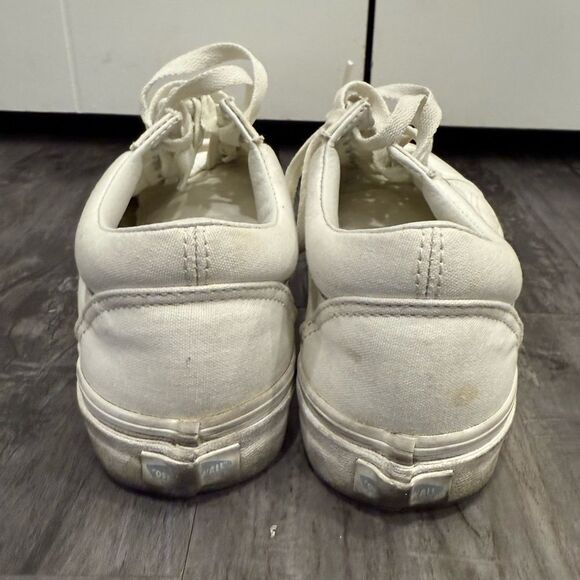 Vans size 8, white old skool canvas sneakers, skate shoes, gently worn - Picture 3 of 6